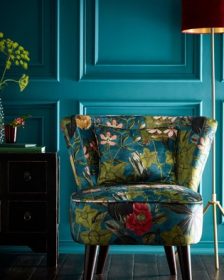 Passiflora Kingfisher Lexi Chair by Clarke & Clarke